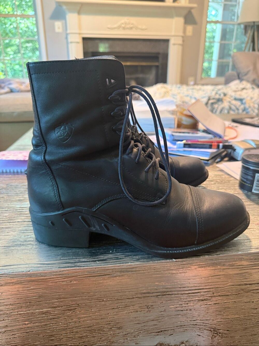 Ariat Men’s Black Leather Lace Up Paddock Boots Sz 10.5 EUC
